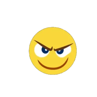 😠 Emoji, Sonrisa, Malvado, Sonrisa burlona, Dibujo animado, Feliz whatsapp sticker