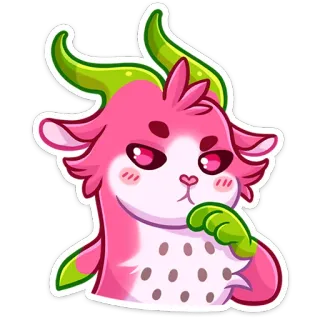 🤔 frutto del drago, capra, carino, animale, adesivo, cartone animato telegram sticker