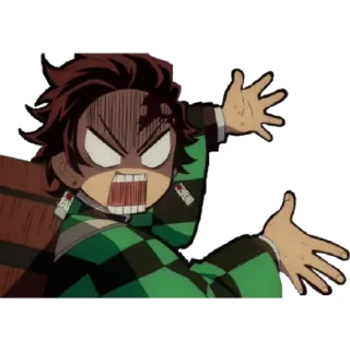 😁 Tanjiro Kamado Demon Slayer anime, demon slayer, tanjiro, angry, funny, cartoon telegram sticker