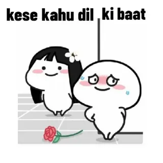 😥 kese kahu dil ki baat Kartun, Cinta, Hubungan, Romantis, Imut, Hindi telegram sticker