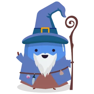🧙 พ่อมด, เวทมนตร์, นักเวทย์, แฟนตาซี, ตัวละคร, การ์ตูน, ไม้เท้า, หมวก telegram sticker