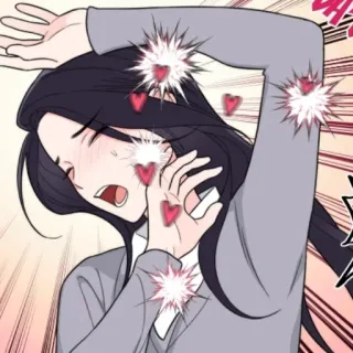 ❤️ animé, coeurs, paillettes, dessin animé, amour, femme, fille whatsapp sticker