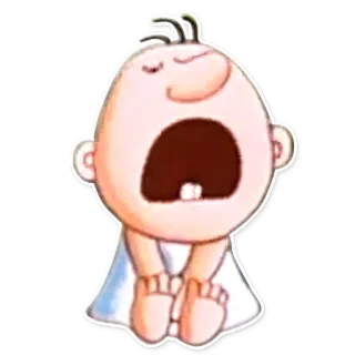 🚨 Baby, weinen, Säugling, traurig, Emotionen, Cartoon, Illustration telegram sticker