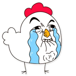 🐔 Huhn, weinen, Meme, lustig, traurig, Cartoon telegram sticker
