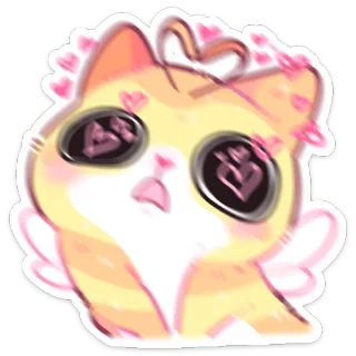 😍 cat, cute, heart, animal, kitten, love, kawaii, cartoon telegram sticker