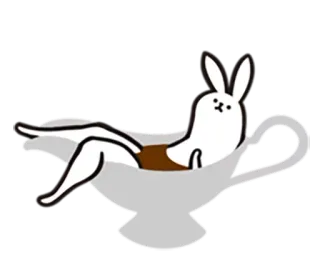 🍛 lapin, détente, relax, drôle, mignon whatsapp sticker