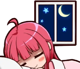 🌃 dormir, durmiendo, anime, dibujos animados, noche, luna, estrellas telegram sticker