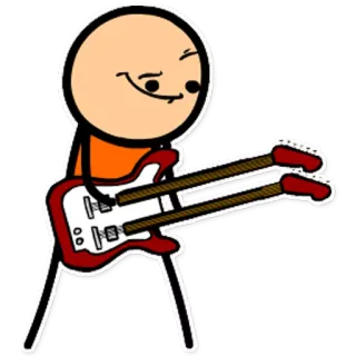 🎸 cartoon, gitaar, muziek, personage, sticker telegram sticker