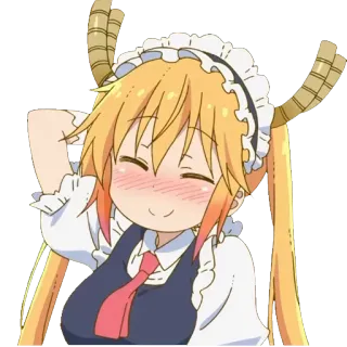 ☺️ Tohru Miss Kobayashi's Dragon Maid Anime, Maid, Dragon, Kawaii, Mignon, Tohru, Miss Kobayashi's Dragon Maid whatsapp sticker