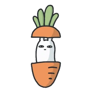🥕 lapin, carotte, mignon, drôle, animal, nourriture telegram sticker