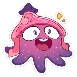 😳 Cartone animato, Carino, Adesivo, Mostro, Alieno, Viola, Rosa, Divertente whatsapp sticker