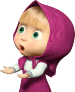 😟 Masha Masha and the Bear kartun, perempuan, merah muda, animasi telegram sticker