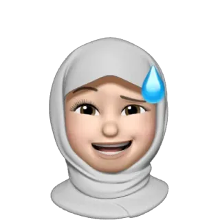 😅 Emoji, Memoji, Visage, Hijab, Musulman, Expression, Goutte de sueur telegram sticker