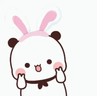 🎈 Panda, Hasenohren, Süß, Tier, Kawaii, Sticker telegram sticker