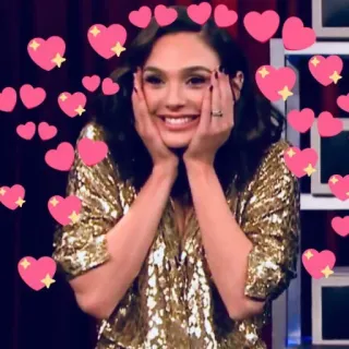 😍 hearts, love, happy, sparkle, woman, actress telegram sticker