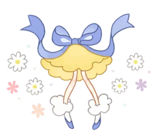 🎀 连衣裙, 蝴蝶结, 花, 腿, 可爱, 卡通, 动画 telegram sticker