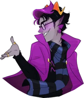 ✨ Eridan Ampora Homestuck Homestuck, Eridan Ampora, Troll, Anime, Cartone animato, Viola, Fanart whatsapp sticker