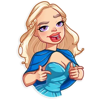 😉 Cartoon, Figur, Blond, Zeigen, Fanart telegram sticker