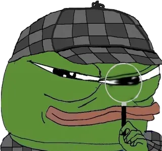 🔍 Pepe the Frog pepe, rana, detective, meme, internet, divertido, dibujos animados telegram sticker