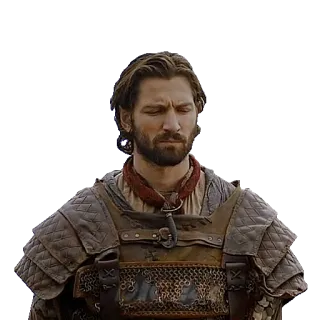 😔 man, armor, medieval, soldier, serious, chainmail, warrior telegram sticker
