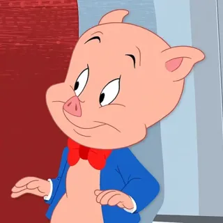 🥕 Porky Pig Looney Tunes dibujos animados, cerdo, Looney Tunes,  Porky Pig telegram sticker