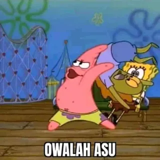 😈 Patrick Star, Spongebob Squarepants Spongebob Squarepants OWALAH ASU Мультфильм, Спанч Боб, Патрик, Мем, Смешно telegram sticker