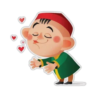 😘 만화, 소년, 하트, 사랑, 키스, 애정 whatsapp sticker