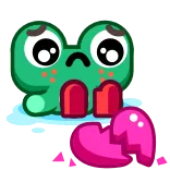 😭 grenouille, triste, pleurer, coeur brisé, emoji, dessin animé telegram sticker