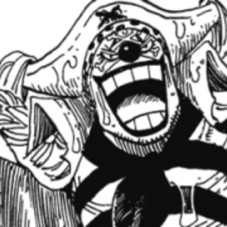 😎 Buggy One Piece Anime, Pirata, Pagliaccio, Manga, Divertente telegram sticker