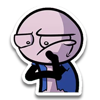 😕 pegatina, dibujo animado, personaje, monigote, expresión, preocupado, dudoso whatsapp sticker