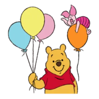 🎈 Winnie the Pooh Winnie the Pooh, Pimpi, palloncini, cartoni animati, amici, bambini telegram sticker
