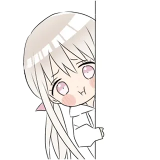 ☹️ Аниме, Девочка, Милый, Подглядывать, Стикер, Манга telegram sticker