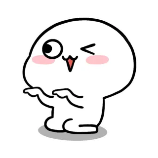 😜 cute, cartoon, winking, character, white telegram sticker