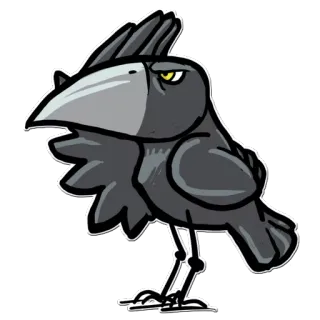 🫡 Krähe, Vogel, Cartoon, Tier, Figur, Aufkleber whatsapp sticker