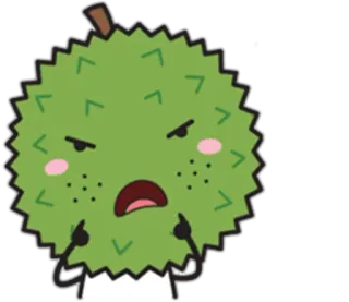 😾 Durian, Owoc, Kreskówka, Środkowe palce, Obraźliwe telegram sticker