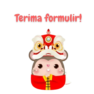 🇨🇳 Terima formulir! ratón, danza del león, celebración, festival, saludo telegram sticker