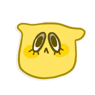 ☹️ Мультик, Желтый, Персонаж, Милый, Наклейка telegram sticker