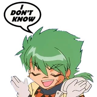 🙌 I DON'T KNOW anime, pergunta, sei lá, expressão, desenho animado telegram sticker
