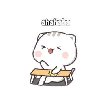 🤣 ahahaha 고양이, 웃음, 행복, 이모티콘, 귀여운, 동물 telegram sticker