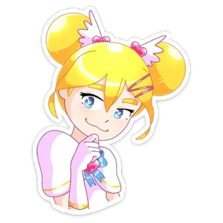 🤨 ragazza anime, cartone animato, carina, kawaii, bionda, ragazza magica telegram sticker