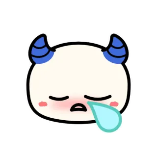 😪 triste, llorando, demonio, emoji, lindo, kawaii telegram sticker
