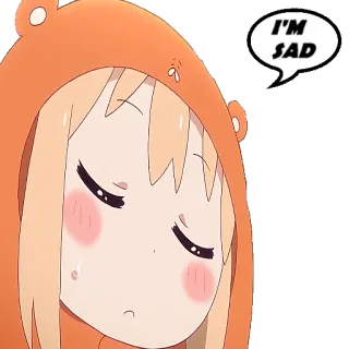 😥 I'M SAD Anime, Triste, Dessin animé, Expression, Mignon, Fille whatsapp sticker