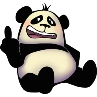 🖕 Panda, Dier, Cartoon, Sticker, Schattig, Beer telegram sticker