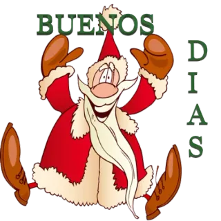 ☕️ Santa Claus BUENOS DIAS Дед Мороз, Рождество, Доброе утро, Доброе утро, Привет telegram sticker