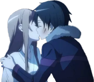 ❤️ Kirito and Asuna Sword Art Online Anime, Baiser, Romance, Dessin animé, Couple, Amour, Sword Art Online, Kirito, Asuna whatsapp sticker