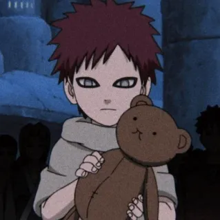 🕸️ Gaara Naruto anime, gaara, naruto, character, teddy bear, cartoon telegram sticker