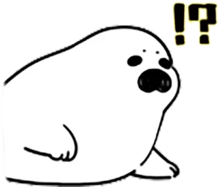 ❓ !?  Siegel, Frage, Ausruf, Cartoon, Sticker, Tier whatsapp sticker