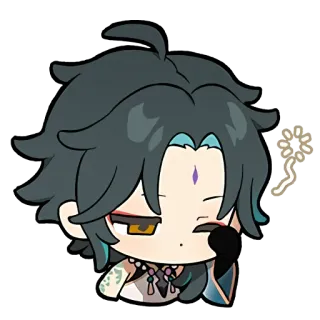 🥱 Xiao Genshin Impact anime, game, chibi, character, genshin impact, emo whatsapp sticker