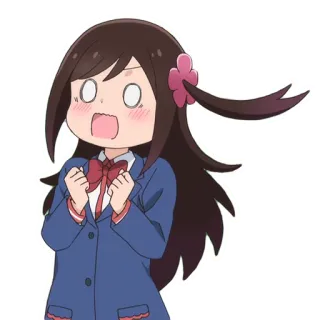 😯 Anime, Ragazza, Uniforme scolastica, Scioccata, Eccitata telegram sticker