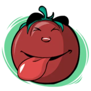😋 tomat, kartun, makanan, buah, lucu, emoji, karakter whatsapp sticker